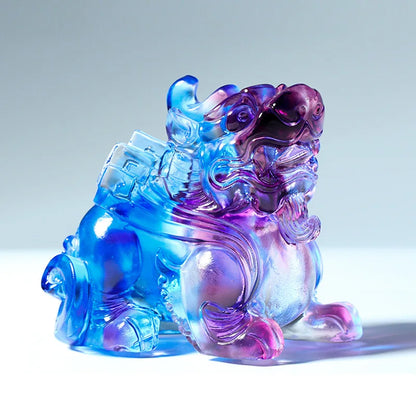 Chinese traditional ancient beasts Coloured glaze brave troops ornament opening gift decoration