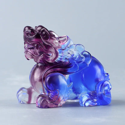 Chinese traditional ancient beasts Coloured glaze brave troops ornament opening gift decoration