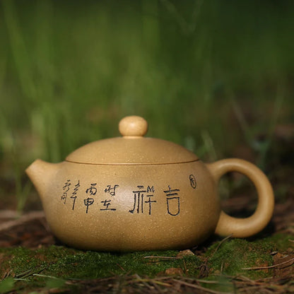Chinese yixing zisha duan clay tea pot marked handmade pot of tea carved bamboo orchid kungfu pots 180ml for Pu'er / green tea