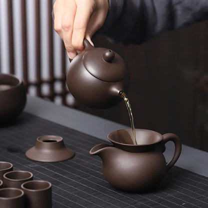 Chinese yixing zisha tea set complete kungfu tea set real yixing zisha purple clay fired tea pot tea cup gaiwan cup bowl pitcher
