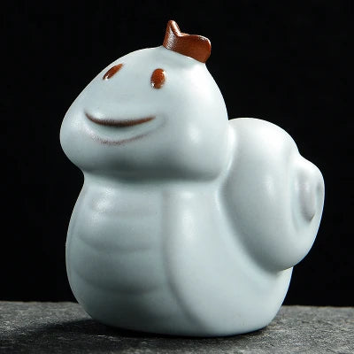 Chinese zodiac namely, rat, ox, tiger, rabbit, dragon, snake, horse, goat, monkey, rooster, dog and pig ruyao porcelain tea pet