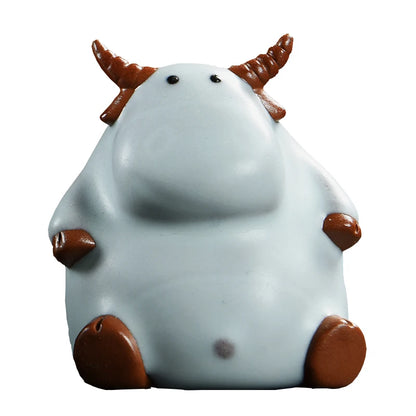 Chinese zodiac namely, rat, ox, tiger, rabbit, dragon, snake, horse, goat, monkey, rooster, dog and pig ruyao porcelain tea pet