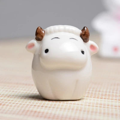 Chinese zodiac porcelain rat, ox, tiger, rabbit, dragon, snake, horse, goat, monkey, rooster, dog pig ruyao porcelain tea pet