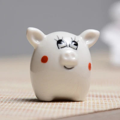 Chinese zodiac porcelain rat, ox, tiger, rabbit, dragon, snake, horse, goat, monkey, rooster, dog pig ruyao porcelain tea pet