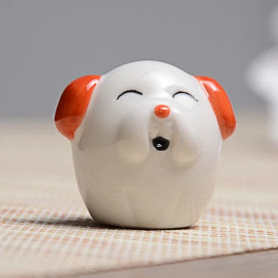 Chinese zodiac porcelain rat, ox, tiger, rabbit, dragon, snake, horse, goat, monkey, rooster, dog pig ruyao porcelain tea pet