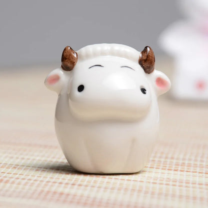 Chinese zodiac porcelain rat, ox, tiger, rabbit, dragon, snake, horse, goat, monkey, rooster, dog pig ruyao porcelain tea pet
