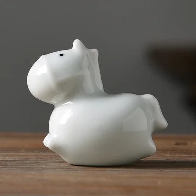 Chinese zodiac rat ox tiger rabbit dragon snake horse goat monkey chicken dog pig ruyao porcelain tea pet elephant giraff China