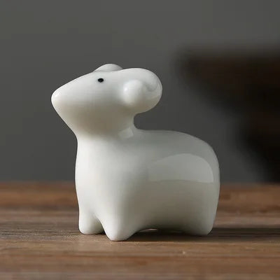 Chinese zodiac rat ox tiger rabbit dragon snake horse goat monkey chicken dog pig ruyao porcelain tea pet elephant giraff China