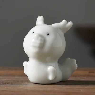 Chinese zodiac rat ox tiger rabbit dragon snake horse goat monkey chicken dog pig ruyao porcelain tea pet elephant giraff China