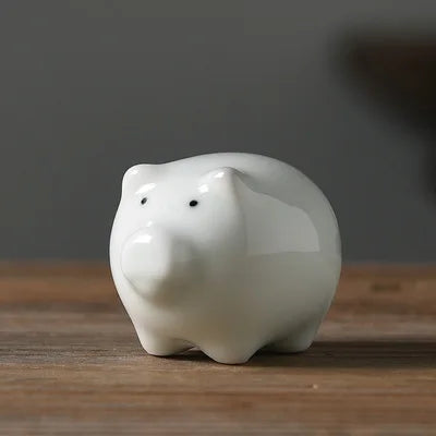 Chinese zodiac rat ox tiger rabbit dragon snake horse goat monkey chicken dog pig ruyao porcelain tea pet elephant giraff China