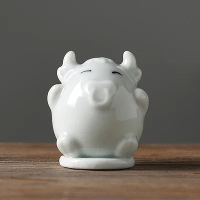 Chinese zodiac rat ox tiger rabbit dragon snake horse goat monkey chicken dog pig ruyao porcelain tea pet elephant giraff China
