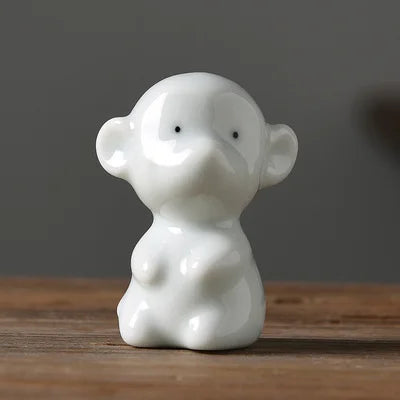 Chinese zodiac rat ox tiger rabbit dragon snake horse goat monkey chicken dog pig ruyao porcelain tea pet elephant giraff China
