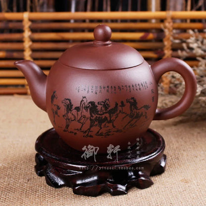 ChineseZisha Teapot Raw Ore Zhu Mud Pot Handmade Beauty Tea Infuser Household Drinkware Tradition Tea Set Supplies
