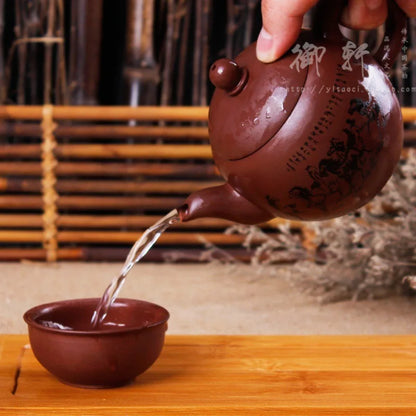 ChineseZisha Teapot Raw Ore Zhu Mud Pot Handmade Beauty Tea Infuser Household Drinkware Tradition Tea Set Supplies