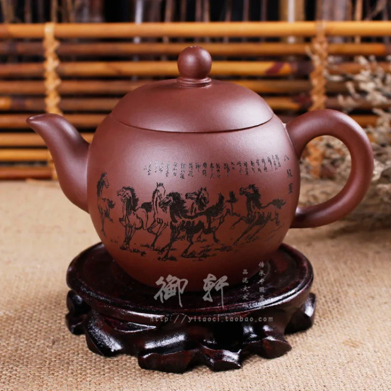ChineseZisha Teapot Raw Ore Zhu Mud Pot Handmade Beauty Tea Infuser Household Drinkware Tradition Tea Set Supplies