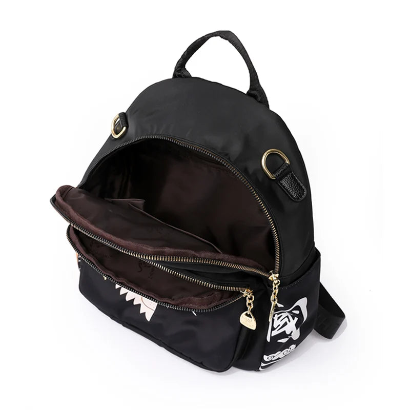 Chinoiserie Nylon Cloth Backpack Women Fashion Waterproof School Bags  Multifunction Wear-Resistant Multiple Pockets Travel Bag