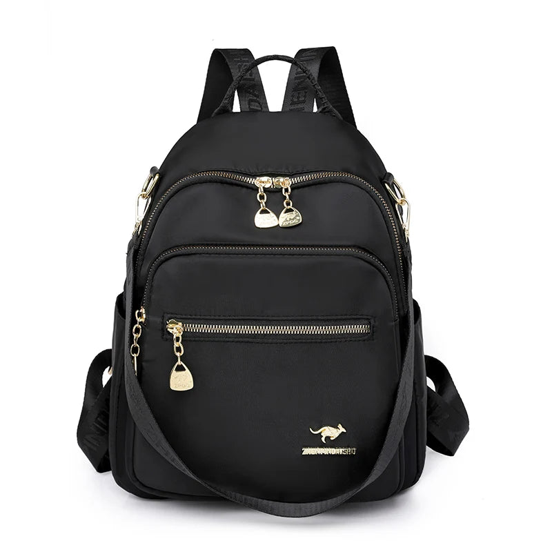Chinoiserie Nylon Cloth Backpack Women Fashion Waterproof School Bags  Multifunction Wear-Resistant Multiple Pockets Travel Bag