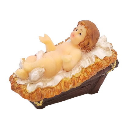 Christmas Decoration Nativity Scene Set Christmas Ornament Indoor Nativity Crib Manger Baby Jesus Statue Figurines Holiday Gift