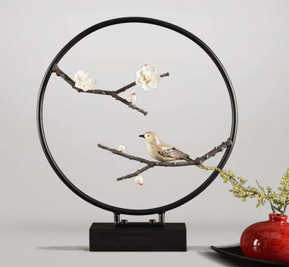 Christmas GIFT   office home shop fashion Elegant decorative art -handcrafted Iron animal bird on branch art Model