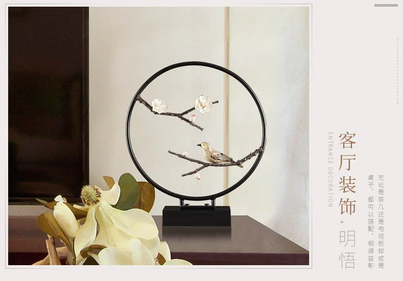 Christmas GIFT   office home shop fashion Elegant decorative art -handcrafted Iron animal bird on branch art Model