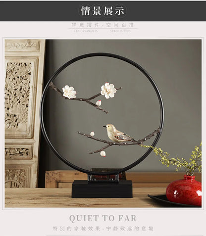 Christmas GIFT   office home shop fashion Elegant decorative art -handcrafted Iron animal bird on branch art Model