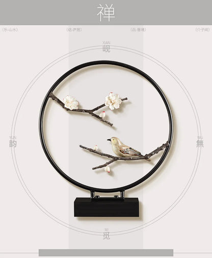 Christmas GIFT   office home shop fashion Elegant decorative art -handcrafted Iron animal bird on branch art Model