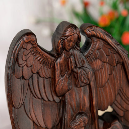 Christmas Nativity Scene Jesus Crib Nativity Decoration Solid Wood Carving Religious Christmas Gift
