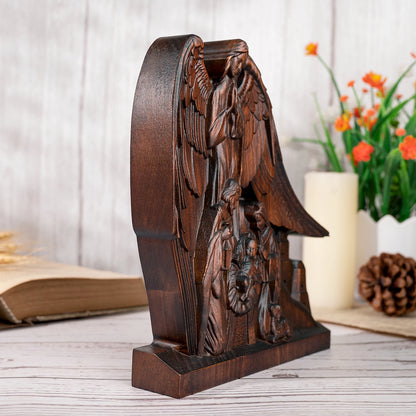 Christmas Nativity Scene Jesus Crib Nativity Decoration Solid Wood Carving Religious Christmas Gift