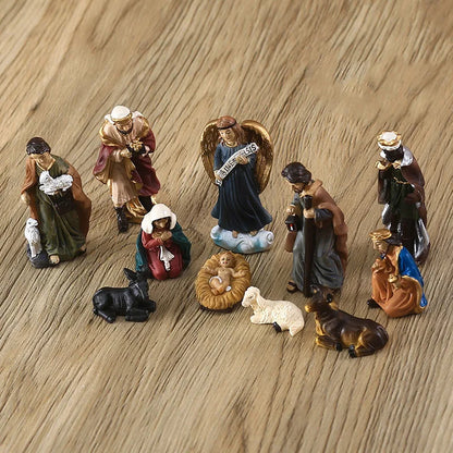 Christmas Religious Jesus Born Gift Volin Crafts Home Decoration Figurines Cute Room Decor Nordic Retro Luxury Statue Halloween