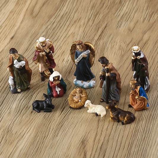 Christmas Religious Jesus Born Gift Volin Crafts Home Decoration Figurines Cute Room Decor Nordic Retro Luxury Statue Halloween