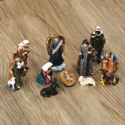 Christmas Religious Jesus Born Gift Volin Crafts Home Decoration Figurines Cute Room Decor Nordic Retro Luxury Statue Halloween