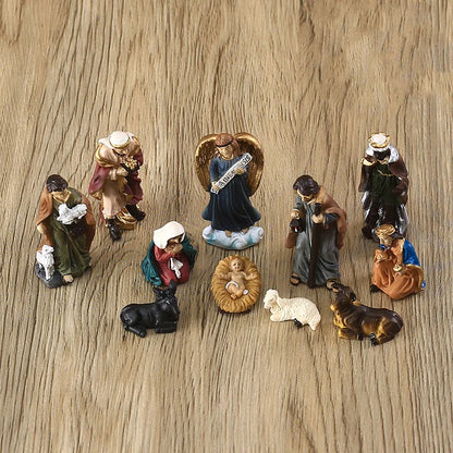 Christmas Religious Jesus Born Gift Volin Crafts Home Decoration Figurines Cute Room Decor Nordic Retro Luxury Statue Halloween