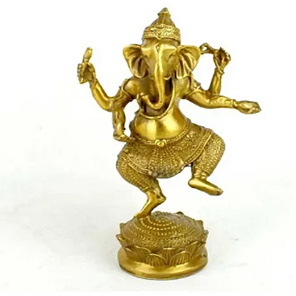 Christmas Tibet Buddhism Fane Brass 4 Arms Elephant God Jambhala Ganesha Buddha Statue