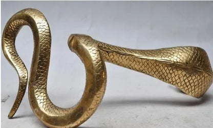 Christmas chinese fengshui brass Wild animal KING COBRA King snake statue Sculpture Halloween