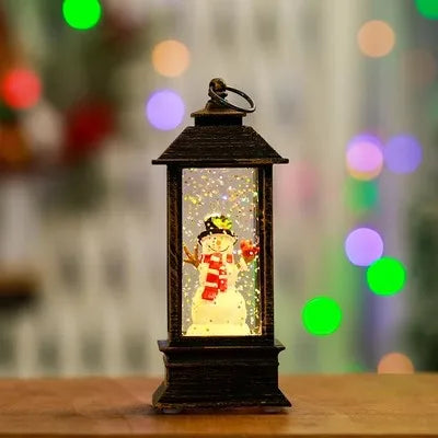 Christmas phone booth light table for the elderly decorated with Christmas tree ornaments snowman home decoration accessories