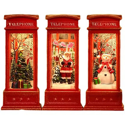 Christmas phone booth light table for the elderly decorated with Christmas tree ornaments snowman home decoration accessories