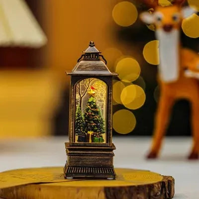 Christmas phone booth light table for the elderly decorated with Christmas tree ornaments snowman home decoration accessories