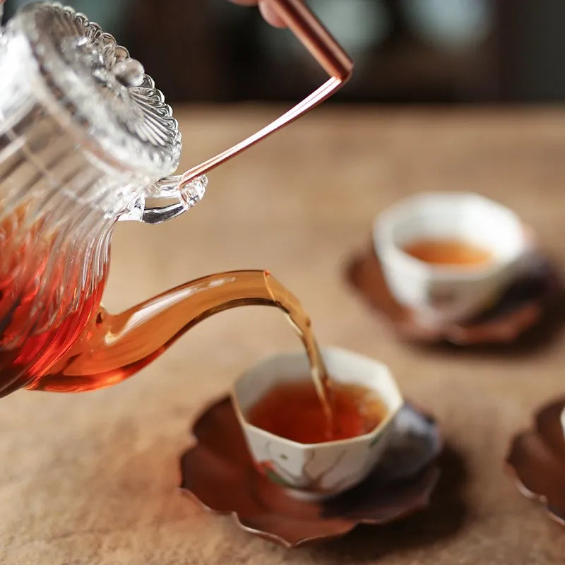 Chrysanthemum Petal Pattern Heat Resistant Glass Teapot Tea Kettle Pu Erh Gaiwan Infuser Teapot for Infusion Set Pot Pots Puer