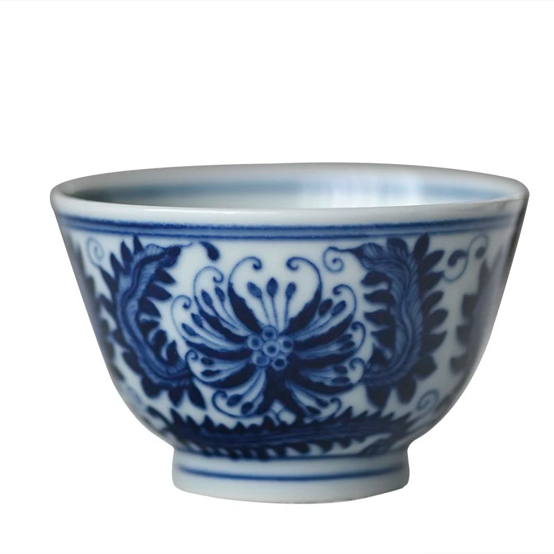 Chu Mo pottery society Jingdezhen antique hand painted blue and white porcelain Master Cup single cup tea cup