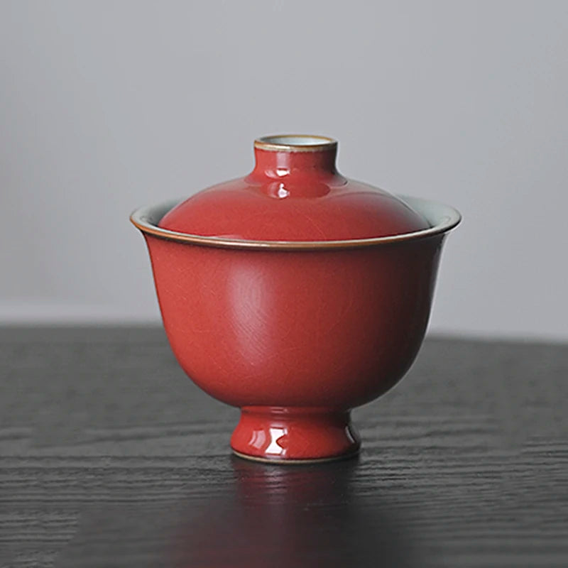 Chumo pottery society Jingdezhen Jihong cup single Kungfu cup cup small Ru kiln cup