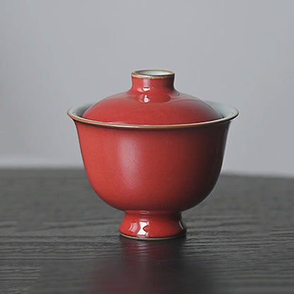 Chumo pottery society Jingdezhen Jihong cup single Kungfu cup cup small Ru kiln cup