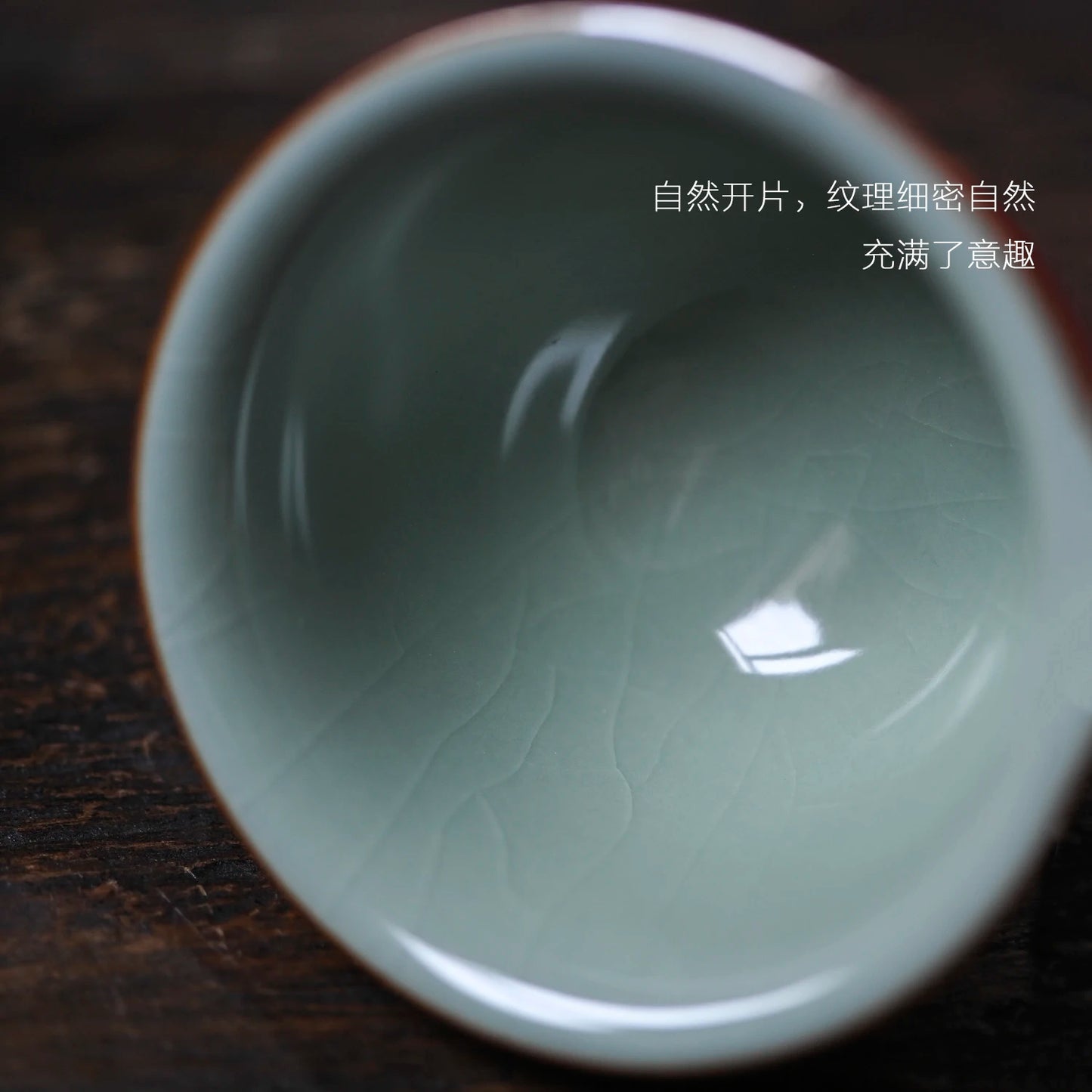 Chumo pottery society Jingdezhen Jihong cup single Kungfu cup cup small Ru kiln cup