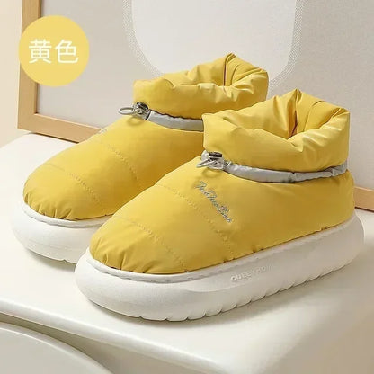 Chunky Women's Snow Boots Warm Down Winter 2023 Waterproof Female Ankle Boot with Fur Non-slip Candy Color Cotton Shoes Woman