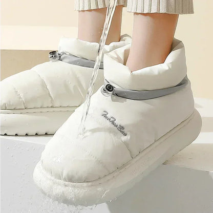 Chunky Women's Snow Boots Warm Down Winter 2023 Waterproof Female Ankle Boot with Fur Non-slip Candy Color Cotton Shoes Woman