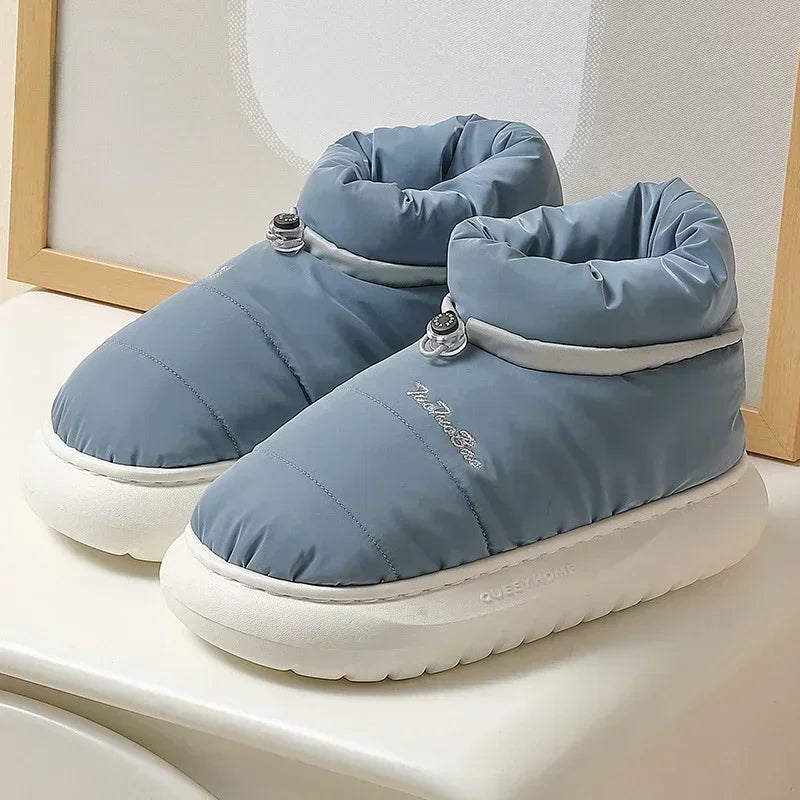 Chunky Women's Snow Boots Warm Down Winter 2023 Waterproof Female Ankle Boot with Fur Non-slip Candy Color Cotton Shoes Woman