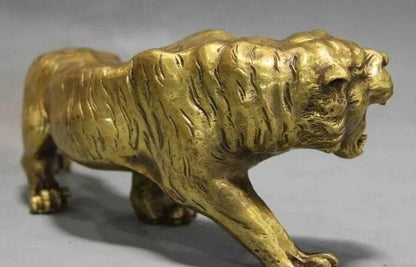 Cina Fengshui Tembaga Kuningan Hewan Tahun Zodiak Beruntung Patung Harimau