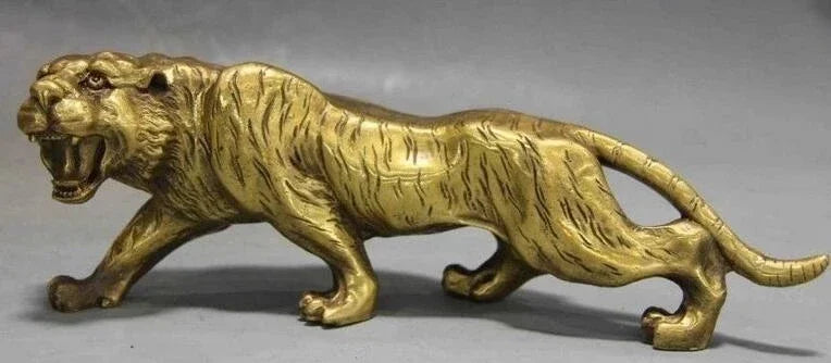 Cina Fengshui Tembaga Kuningan Hewan Tahun Zodiak Beruntung Patung Harimau