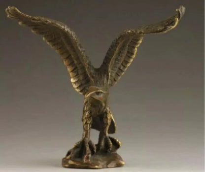 Cina Perunggu Kuningan Patung EAGLE/Hawk Sosok Figurine 4.5 "Tinggi