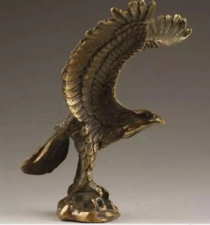 Cina Perunggu Kuningan Patung EAGLE/Hawk Sosok Figurine 4.5 "Tinggi