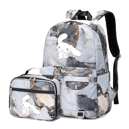 Cinnamoroll Girls Boys Kids 2 pcs Backpack with Lunch Bag Rucksack Casual School Bags for Student Teenagers Women Sets